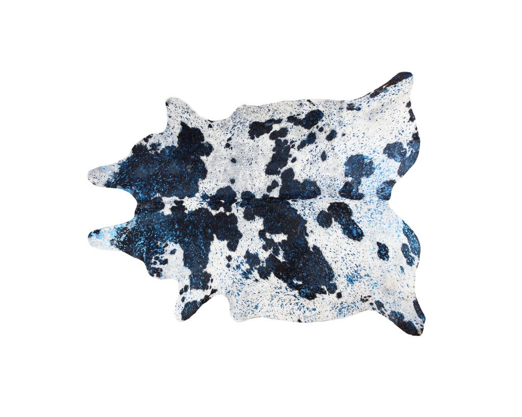 6′ X 7′ Black and White Cowhide Area Rug III