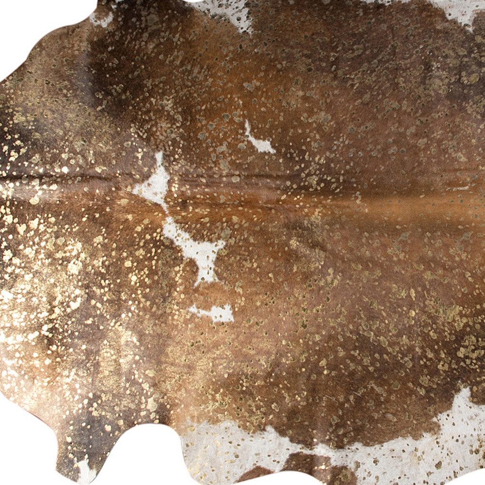 5′ X 7′ Brown and White Cowhide Area Rug III
