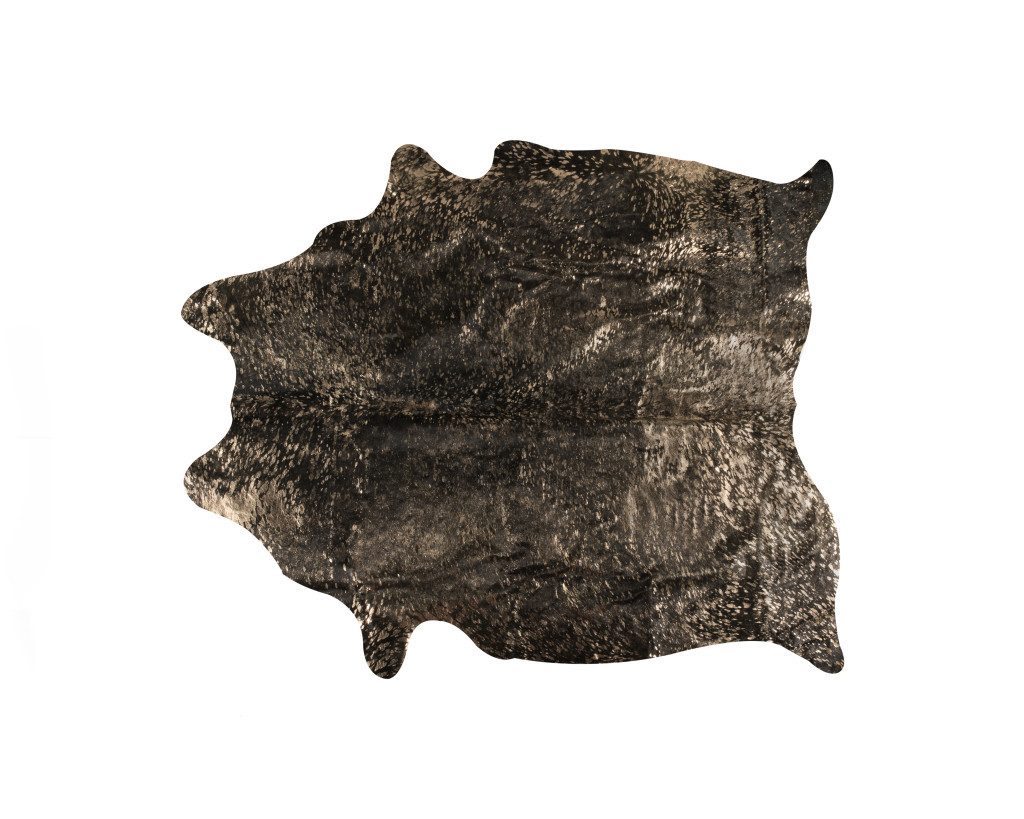 6′ X 7′ Brown and Bronze Cowhide Area Rug