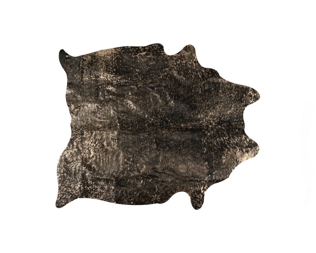 6′ X 7′ Brown and Bronze Cowhide Area Rug