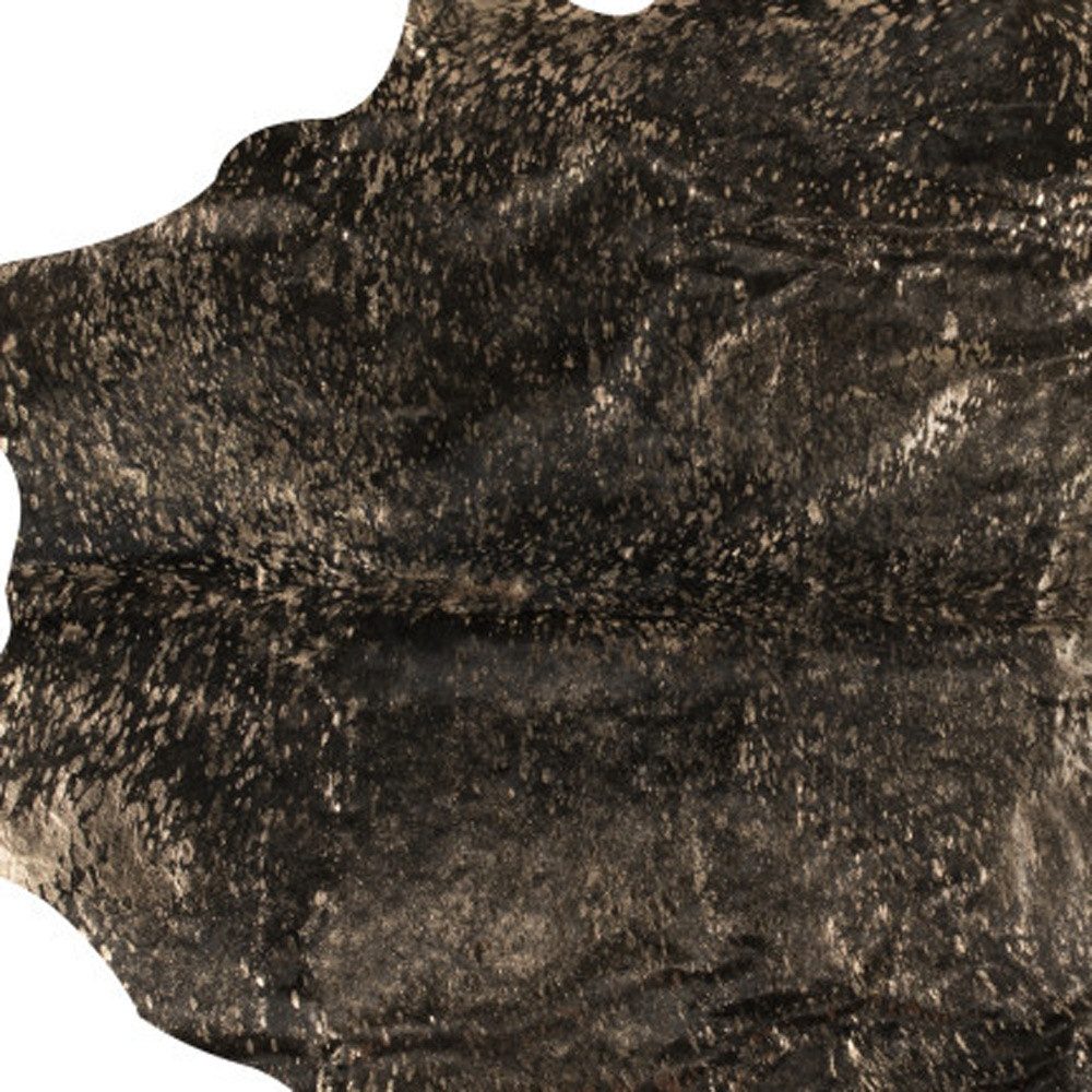 6′ X 7′ Brown and Bronze Cowhide Area Rug