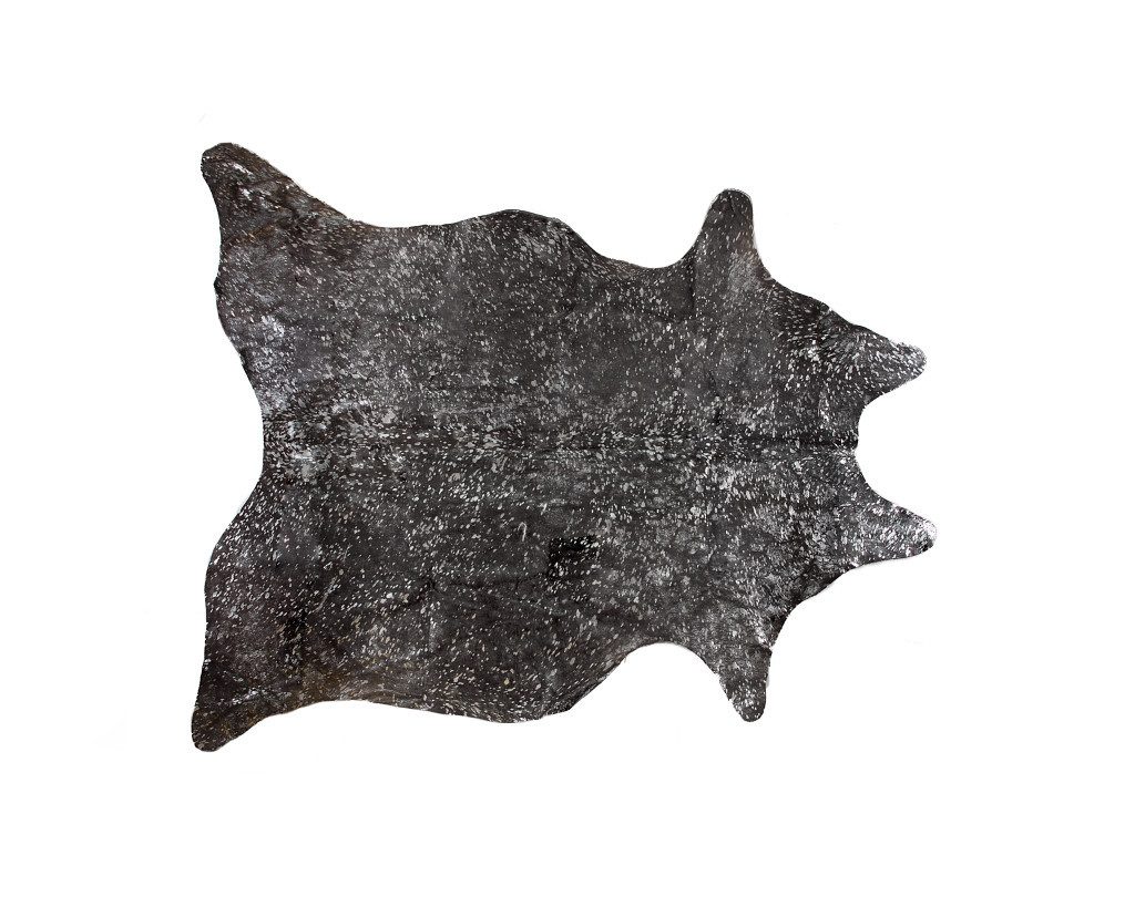 6′ X 7′ Brown and Silver Cowhide Area Rug