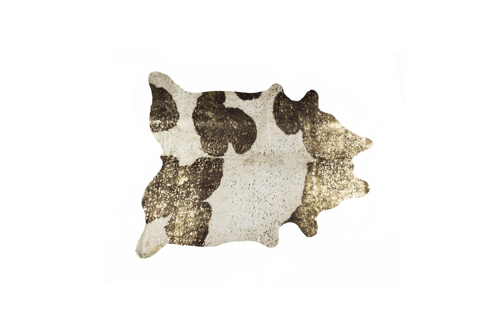 5′ X 7′ Ivory Brown and Gold Cowhide Area Rug