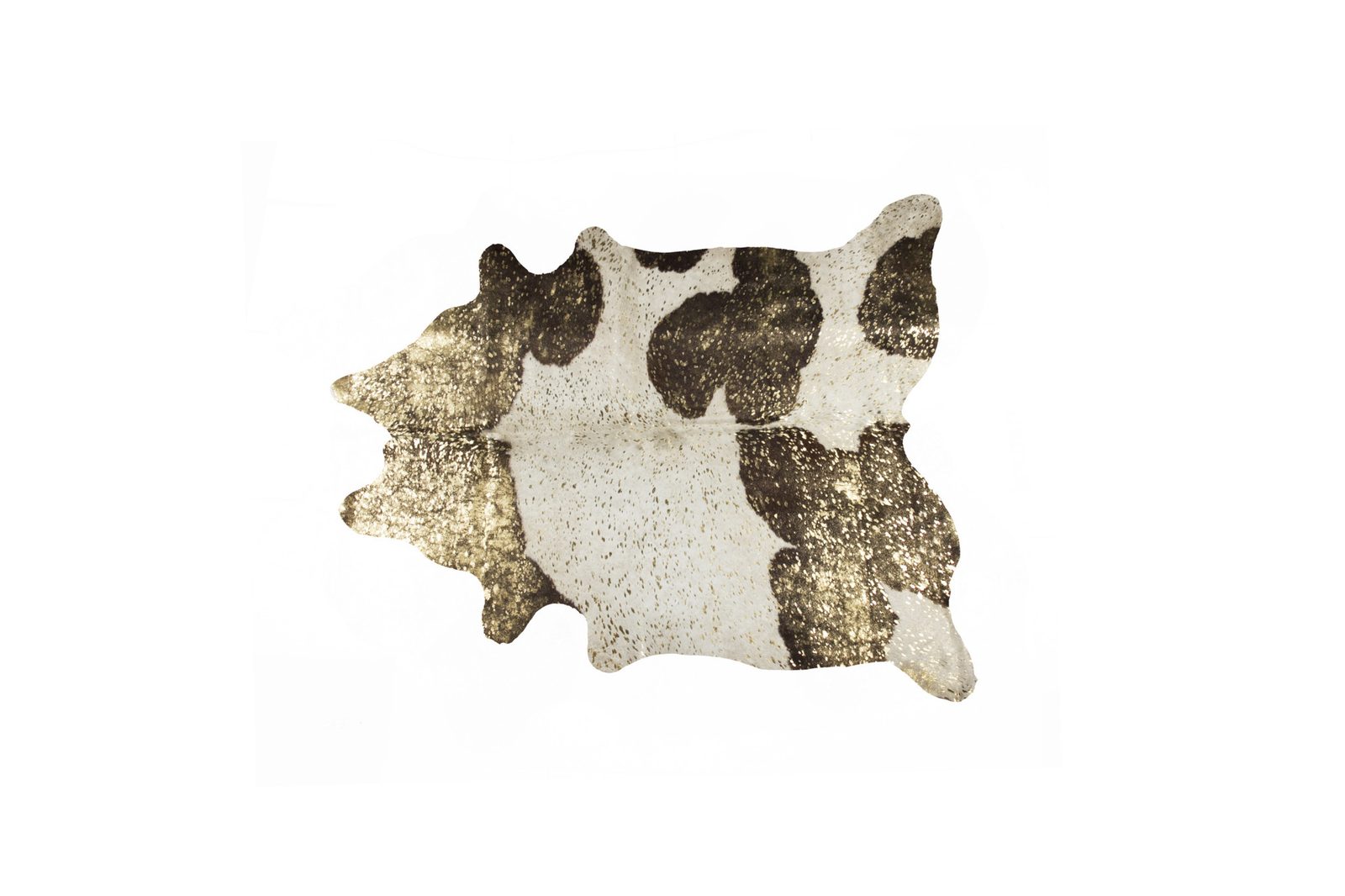 5′ X 7′ Ivory Brown and Gold Cowhide Area Rug