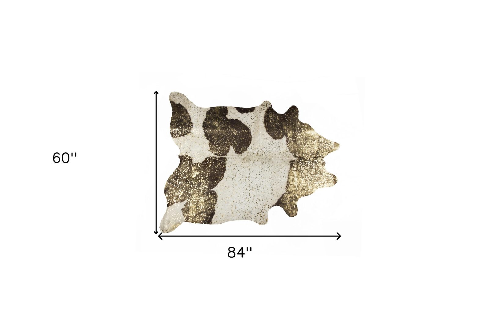 5′ X 7′ Ivory Brown and Gold Cowhide Area Rug