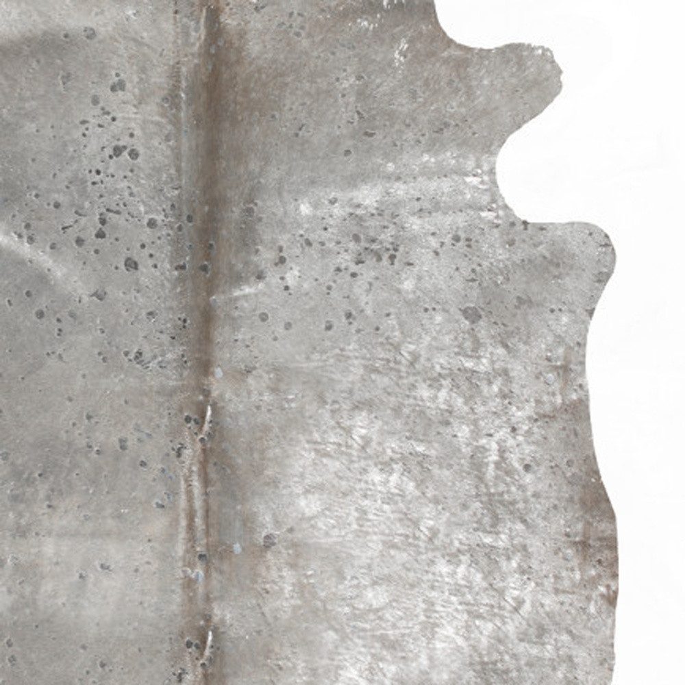5′ X 7′ Gray and Silver Cowhide Area Rug