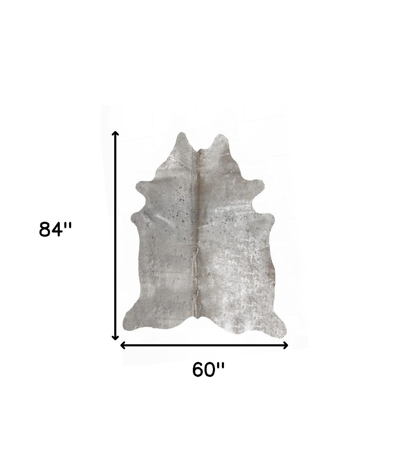 5′ X 7′ Gray and Silver Cowhide Area Rug