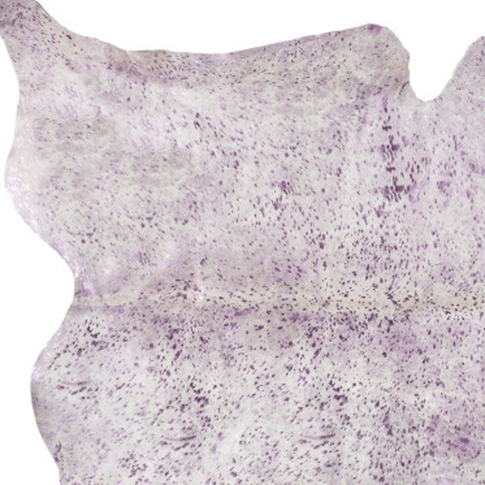 5′ X 7′ Gray and Pink Cowhide Area Rug