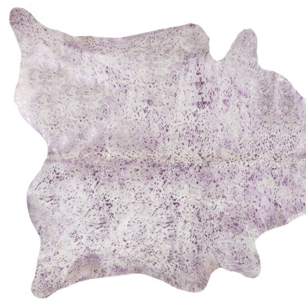 5′ X 7′ Gray and Pink Cowhide Area Rug