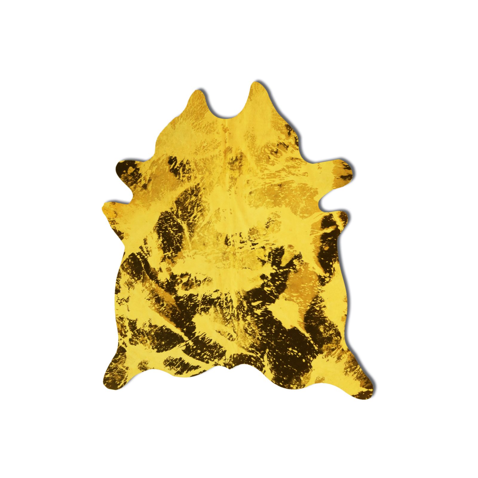 6′ X 7′ Yellow and Brown Cowhide Area Rug