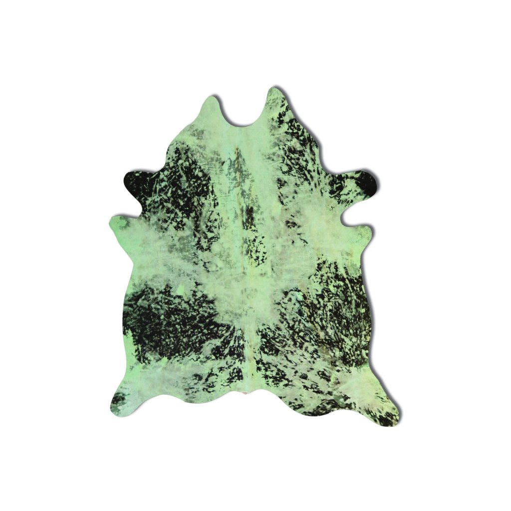 6′ X 7′ Green and Black Cowhide Area Rug
