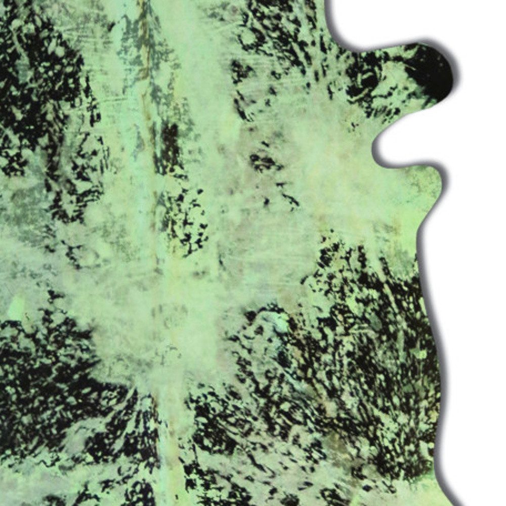 6′ X 7′ Green and Black Cowhide Area Rug