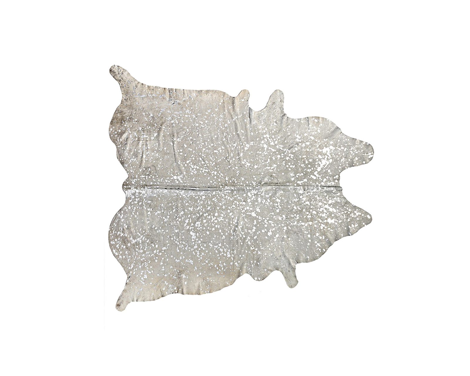 6′ X 7′ Silver and Ivory Cowhide Area Rug