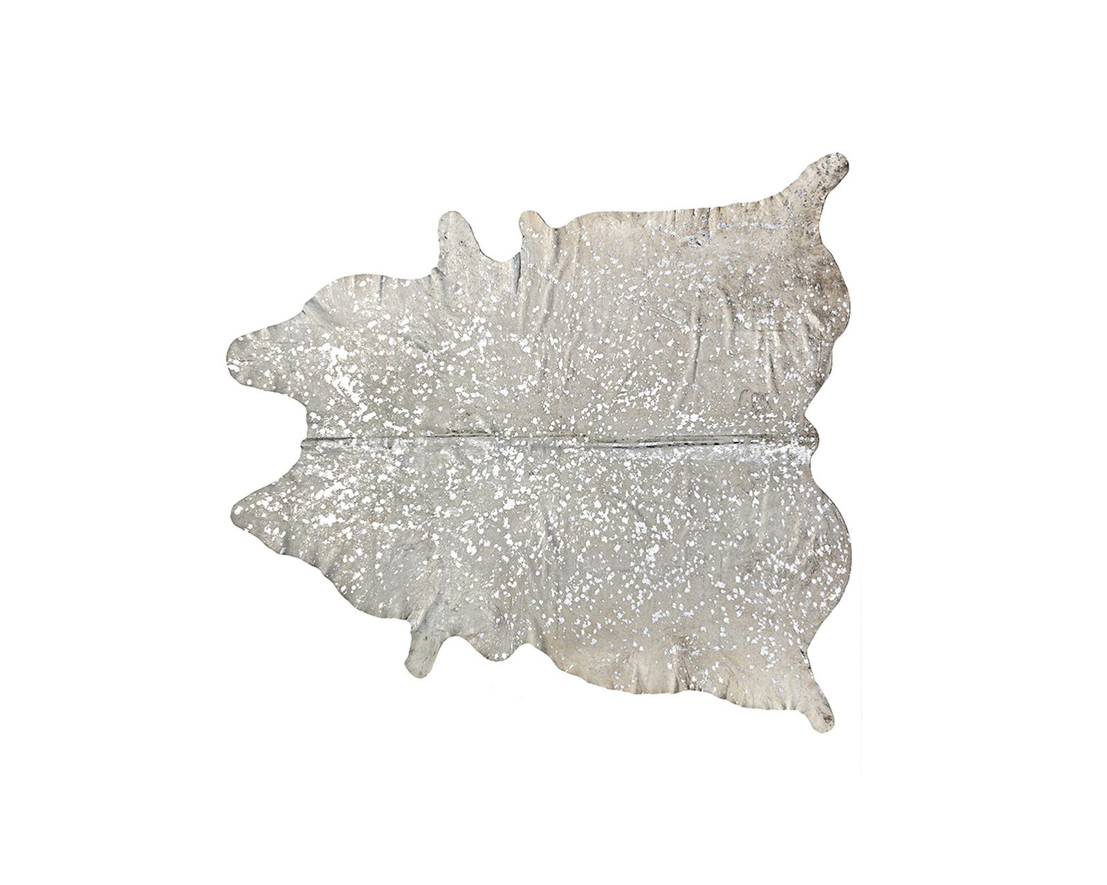 6′ X 7′ Silver and Ivory Cowhide Area Rug