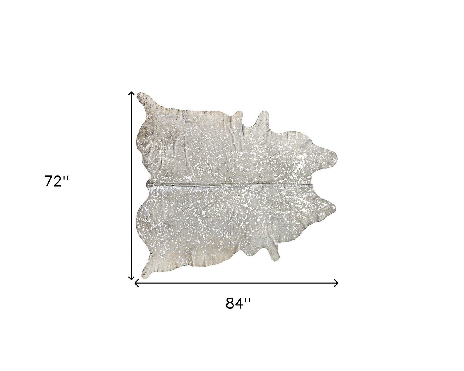 6′ X 7′ Silver and Ivory Cowhide Area Rug