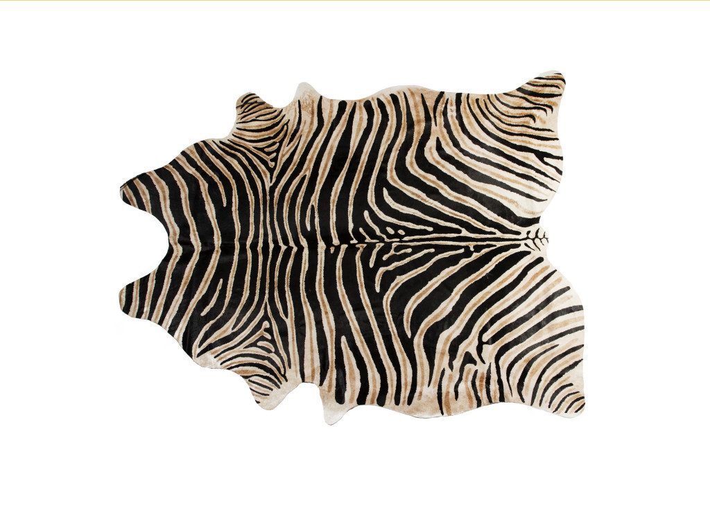 6′ X 7′ Brown and Black Cowhide Area Rug