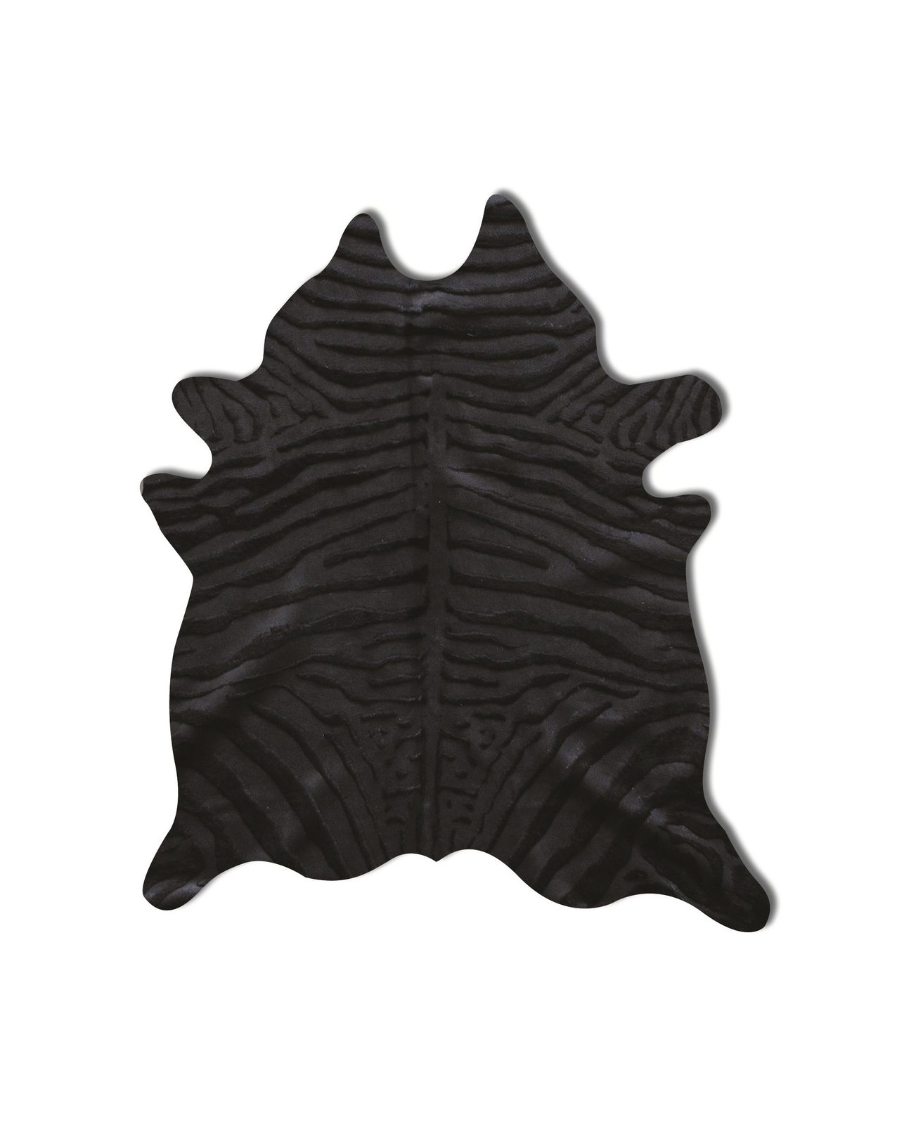 5′ X 7′ Black Cowhide Hand Knotted Area Rug