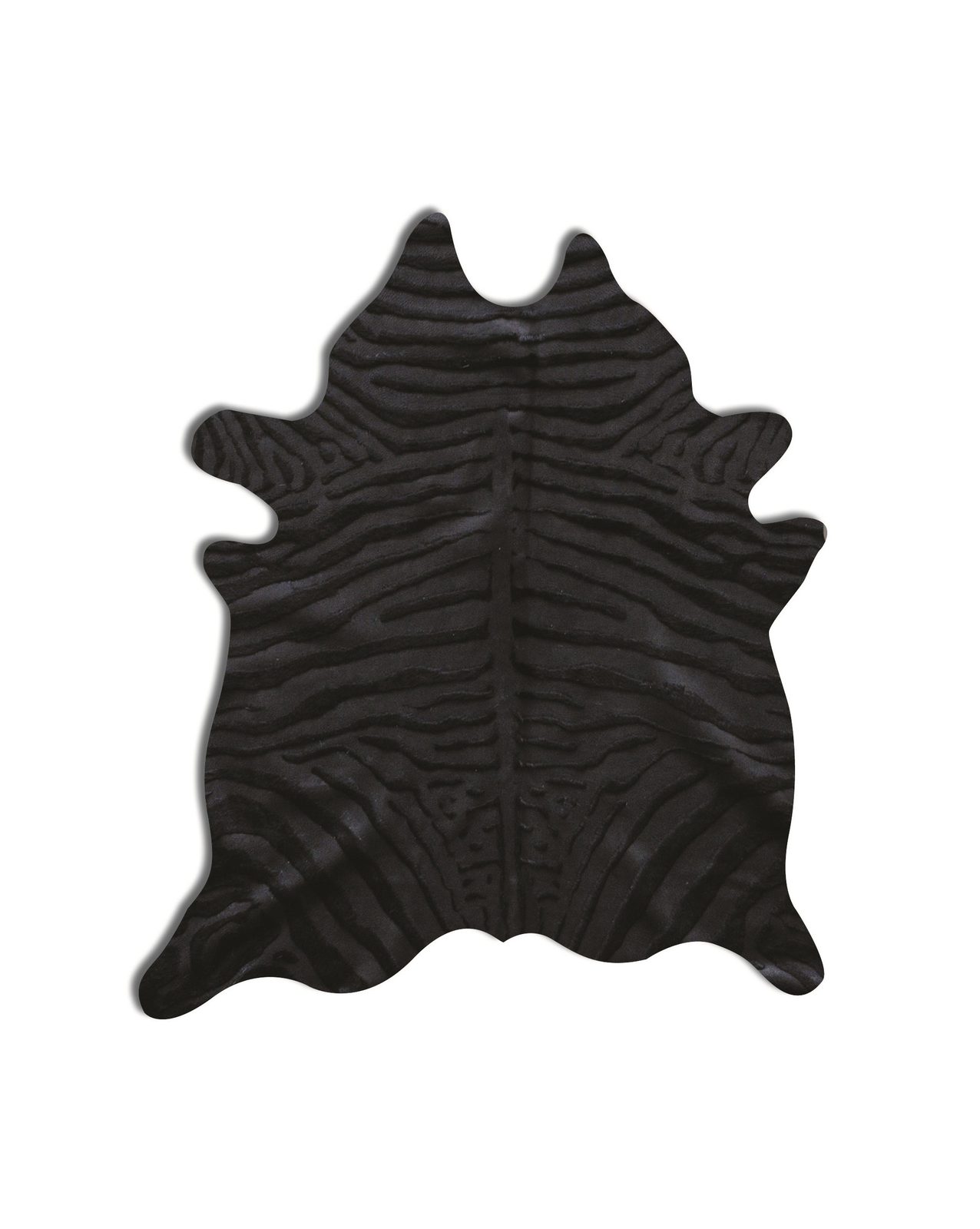 5′ X 7′ Black Cowhide Hand Knotted Area Rug