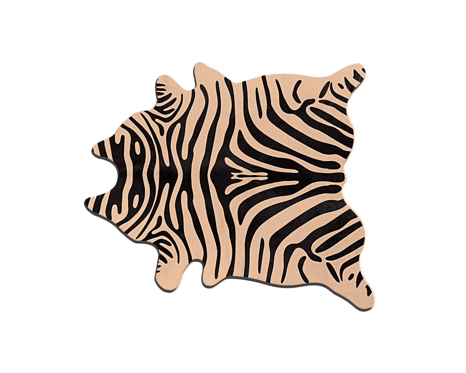5′ X 7′ Black and Tan Zebra Cowhide Area Rug