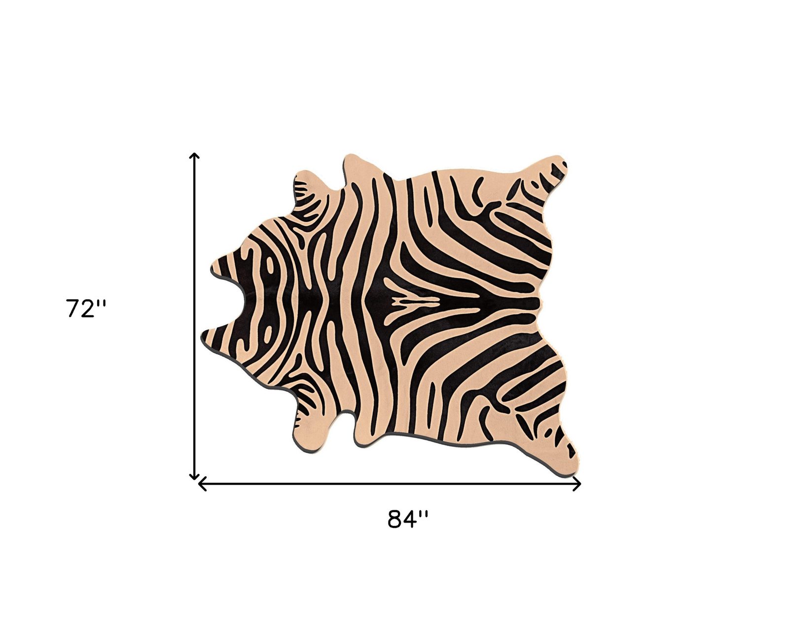 5′ X 7′ Black and Tan Zebra Cowhide Area Rug