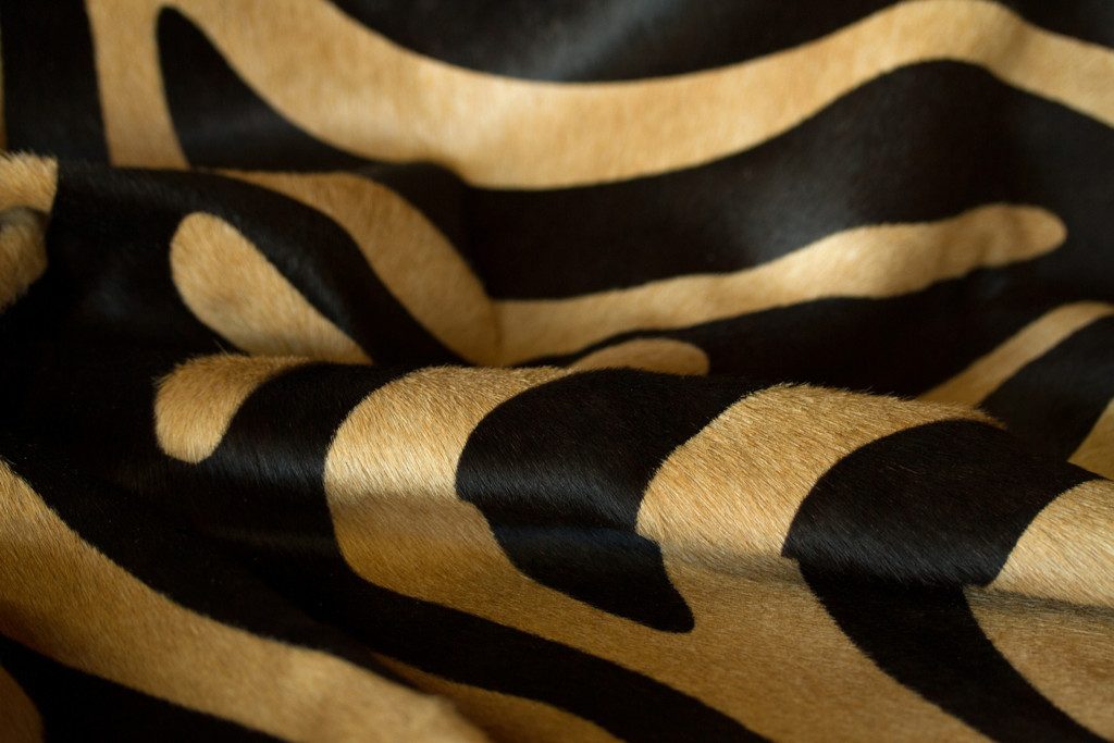 5′ X 7′ Black and Tan Zebra Cowhide Area Rug