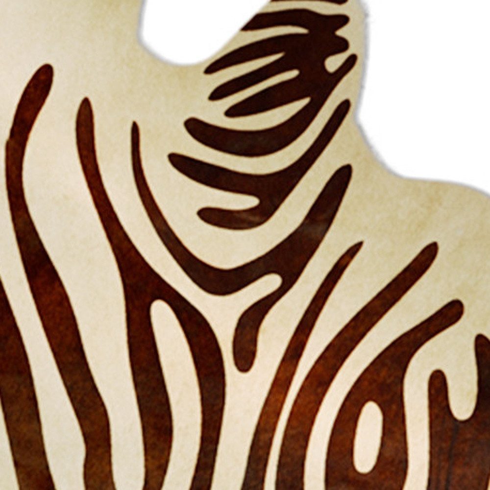 6′ X 7′ Natural Brown Zebra Print Cowhide Area Rug