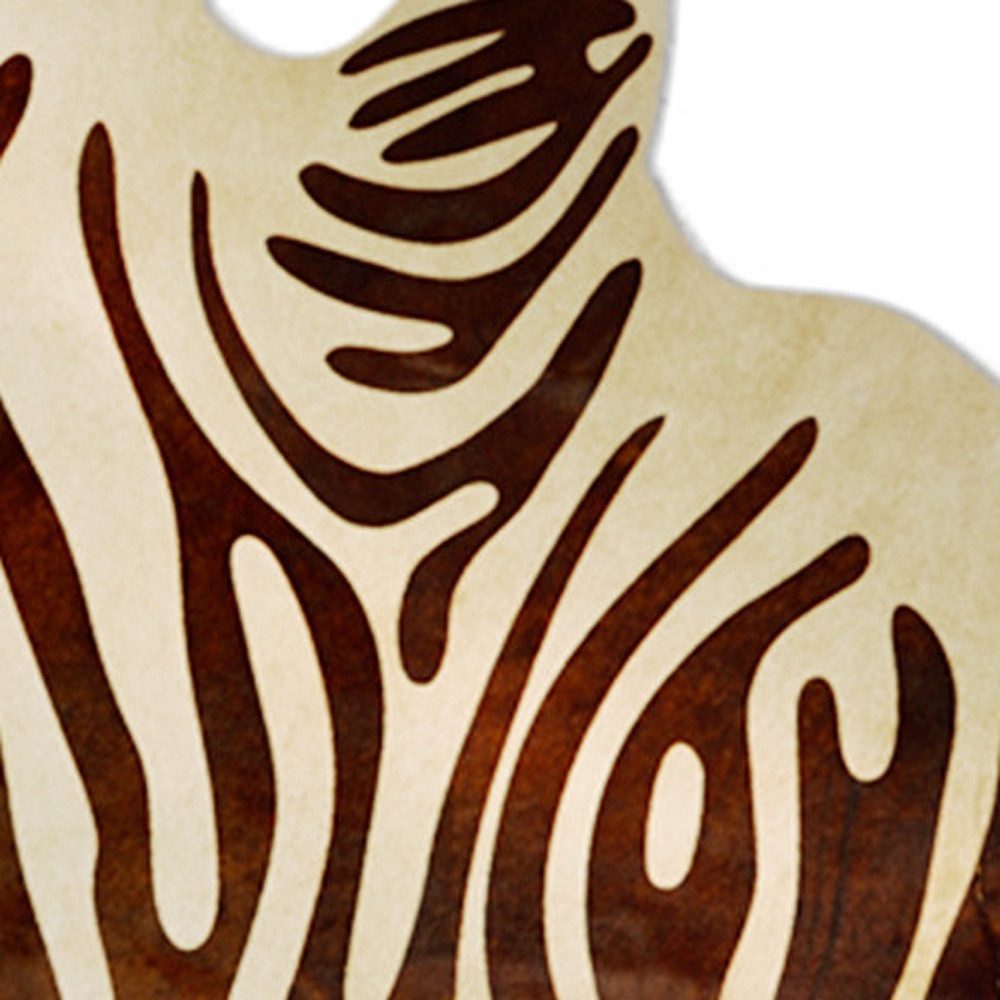 6′ X 7′ Natural Brown Zebra Print Cowhide Area Rug