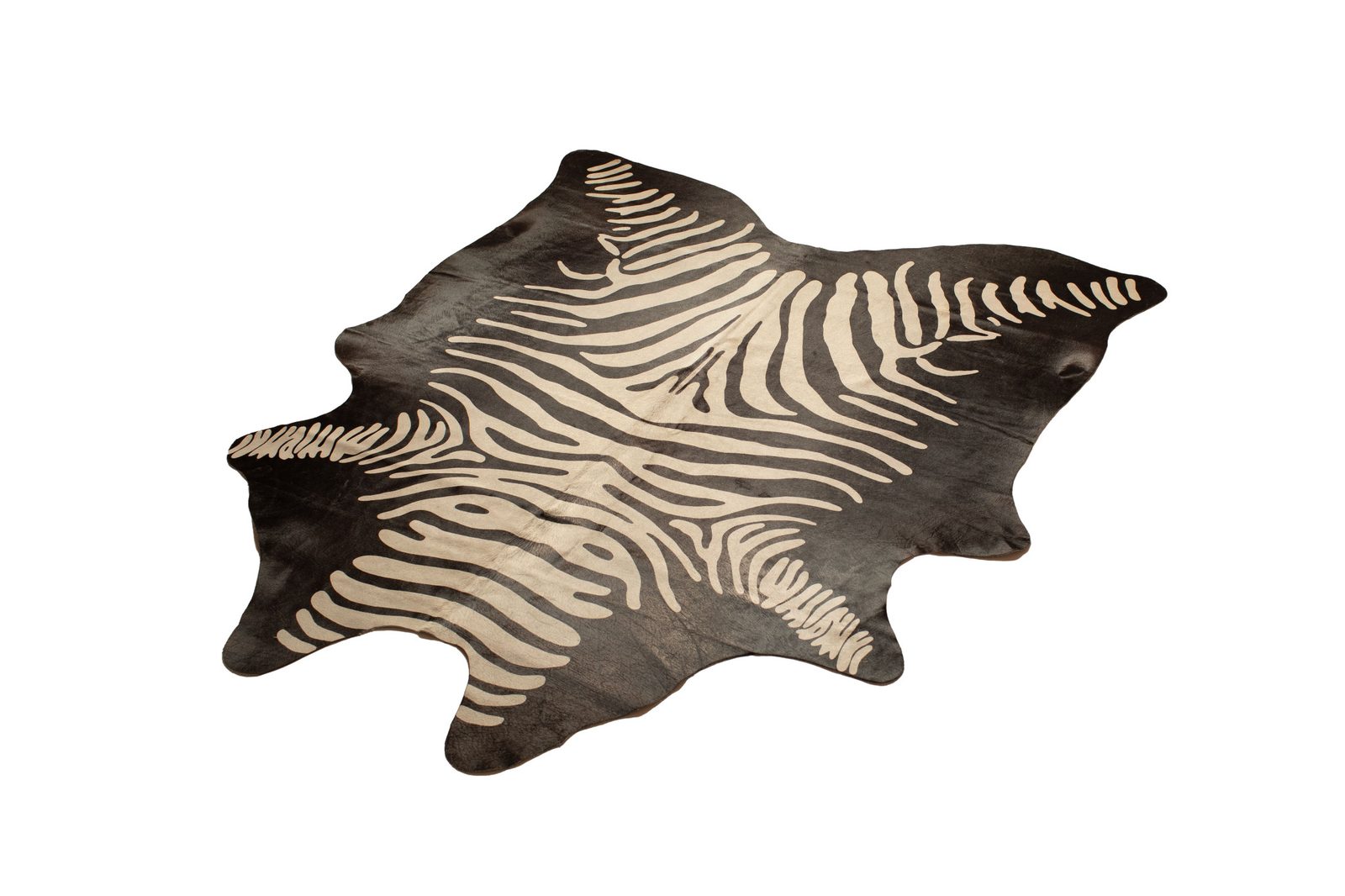 5′ X 7′ Black and Off White Cowhide Area Rug