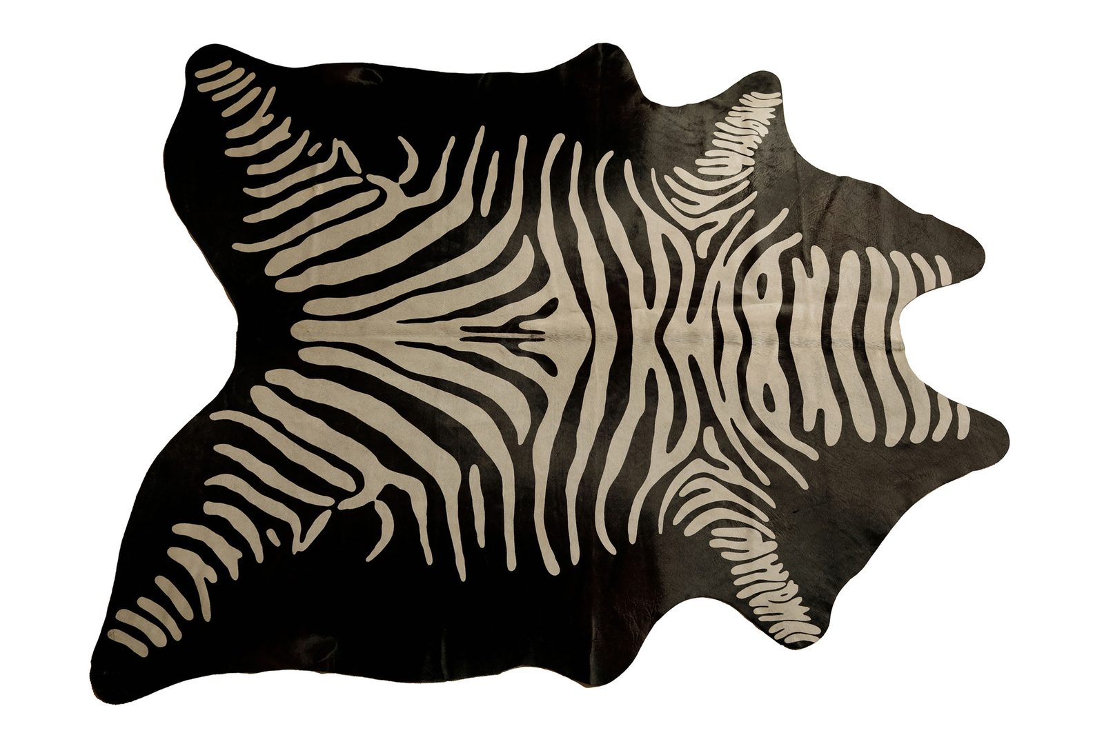 5′ X 7′ Black and Off White Cowhide Area Rug