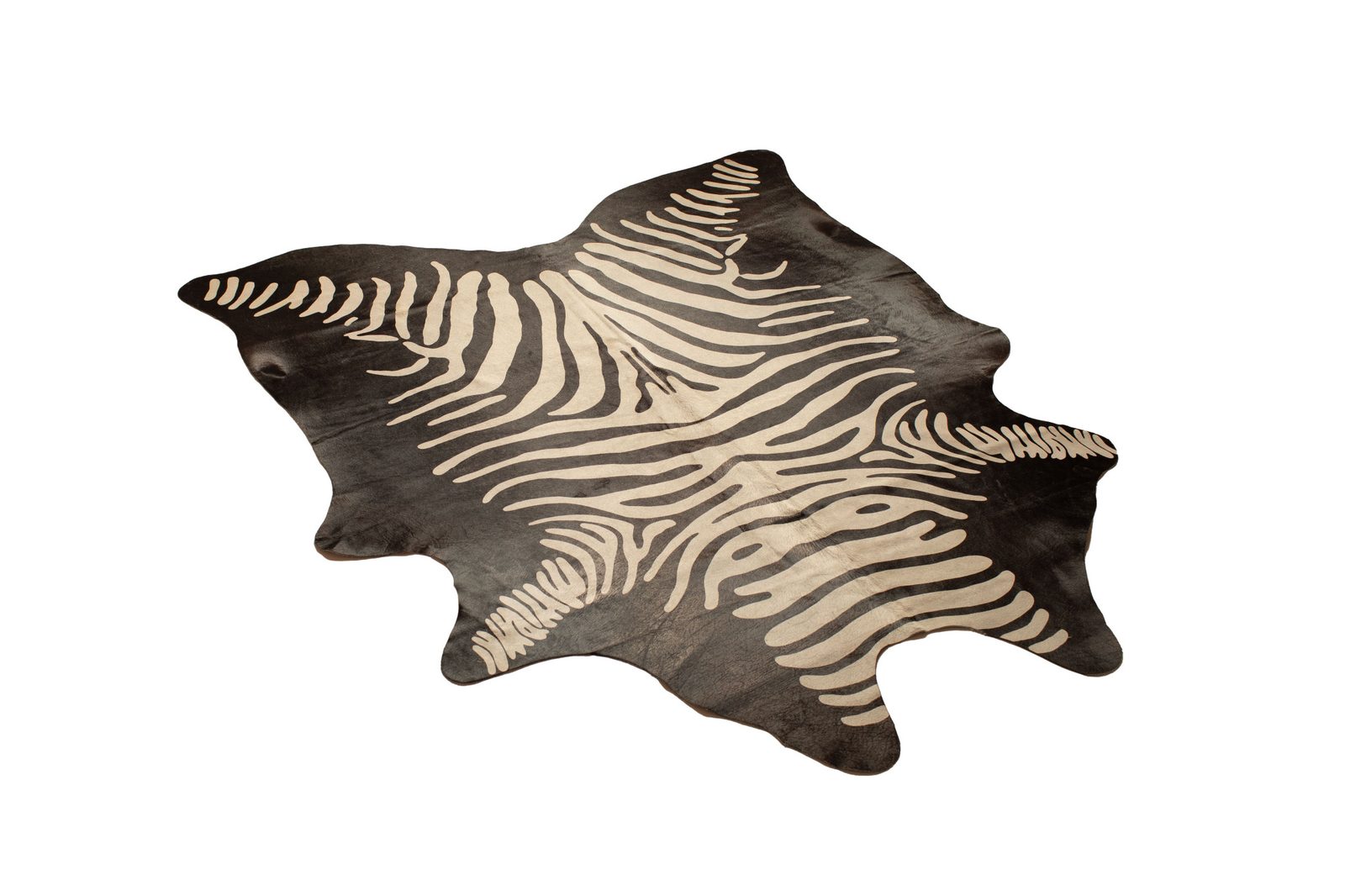 5′ X 7′ Black and Off White Cowhide Area Rug