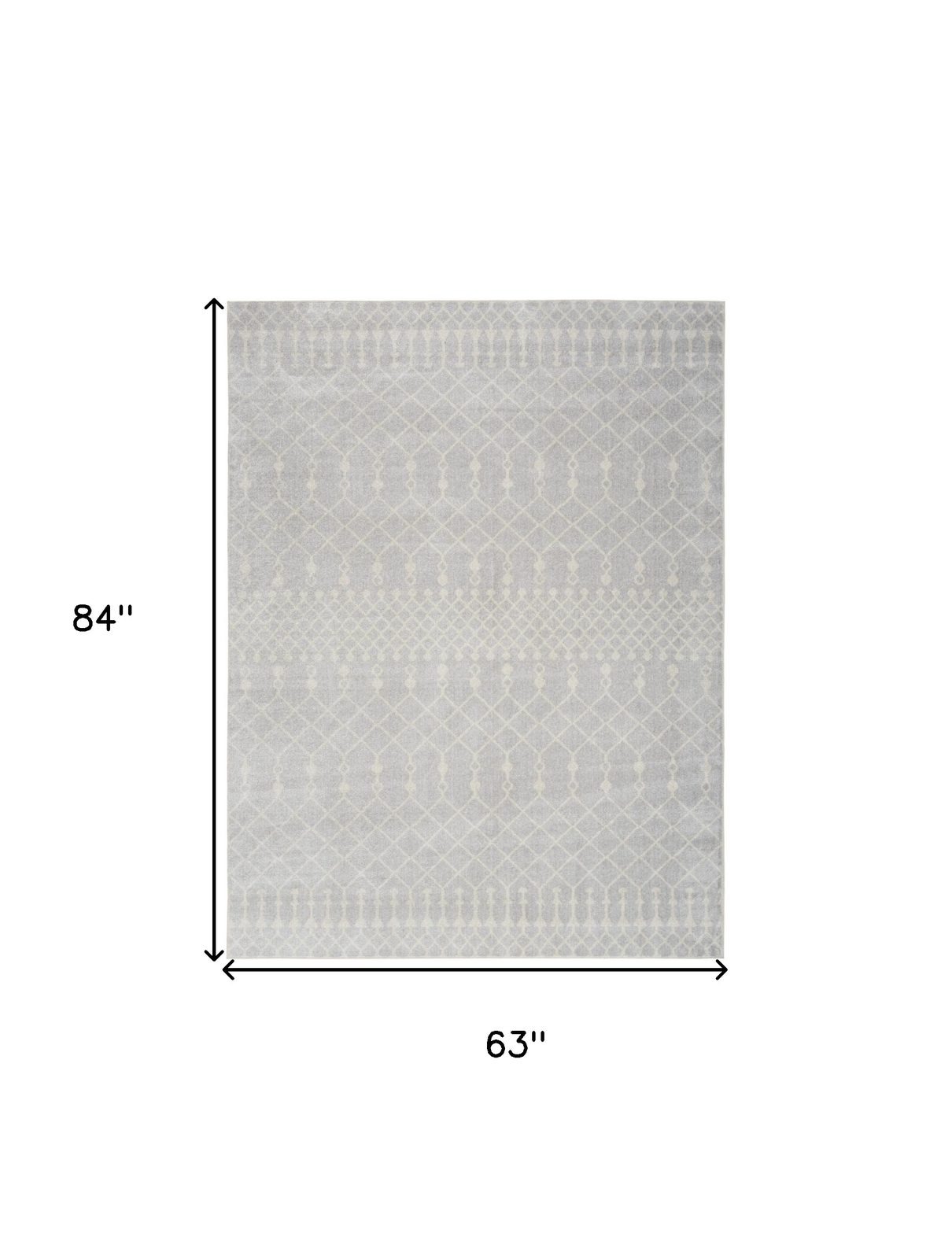 5′ X 7′ Blue and Ivory Abstract Washable Area Rug II