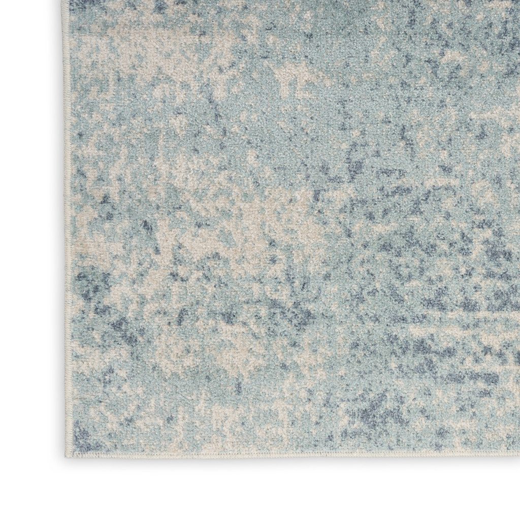 8′ X 10′ Blue and Ivory Abstract Area Rug II