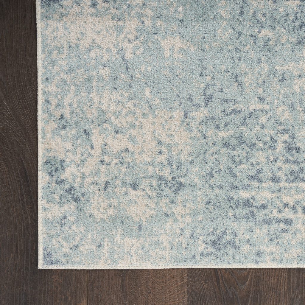8′ X 10′ Blue and Ivory Abstract Area Rug II
