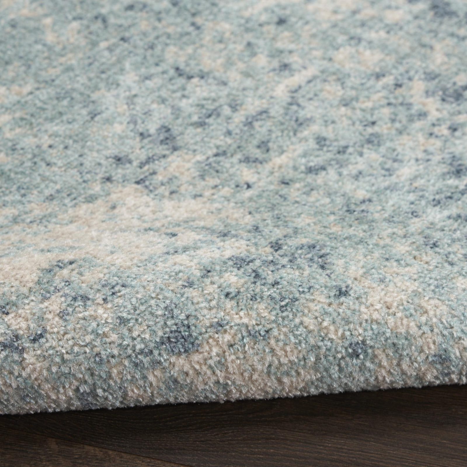 9′ X 12′ Blue and Ivory Abstract Washable Area Rug