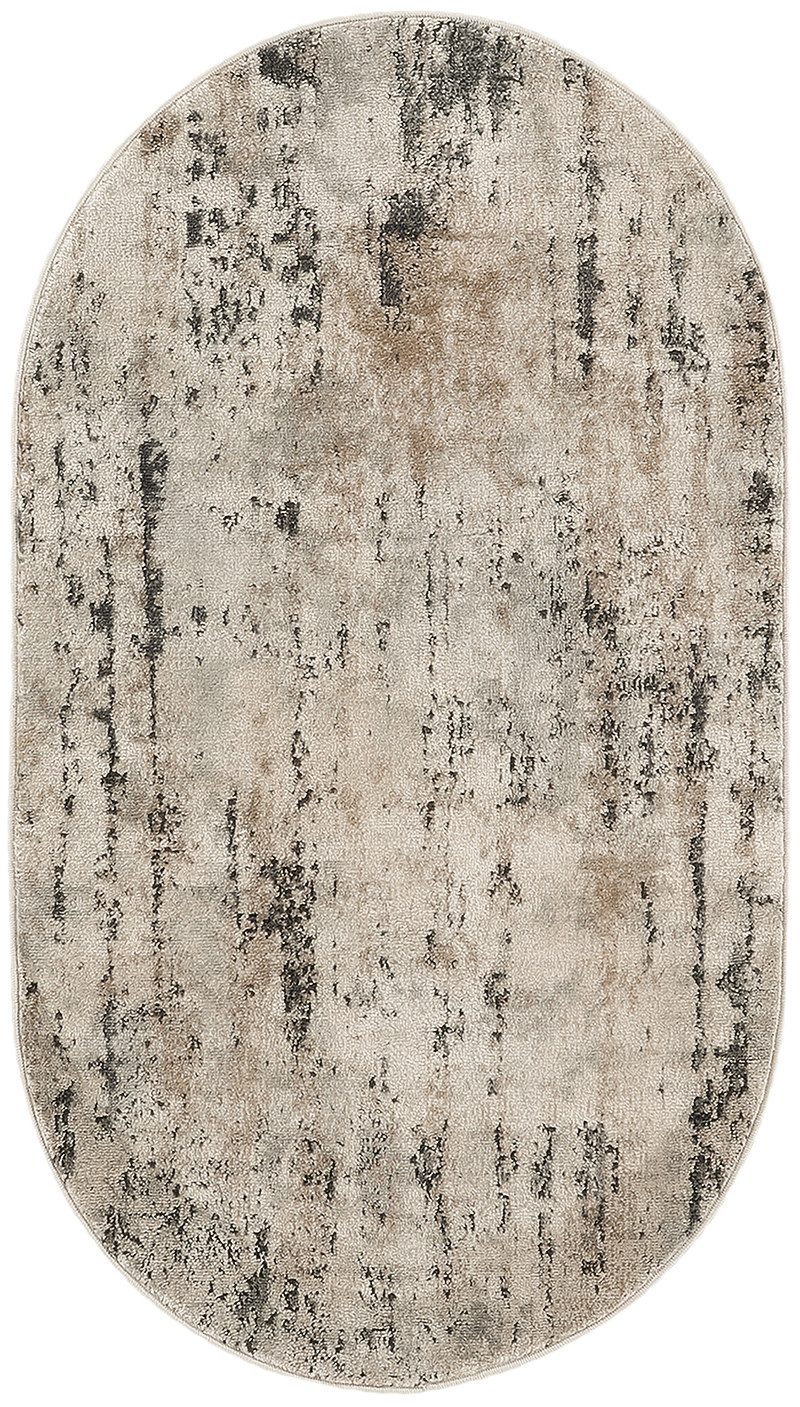 3′ X 5′ Beige and Gray Abstract Area Rug