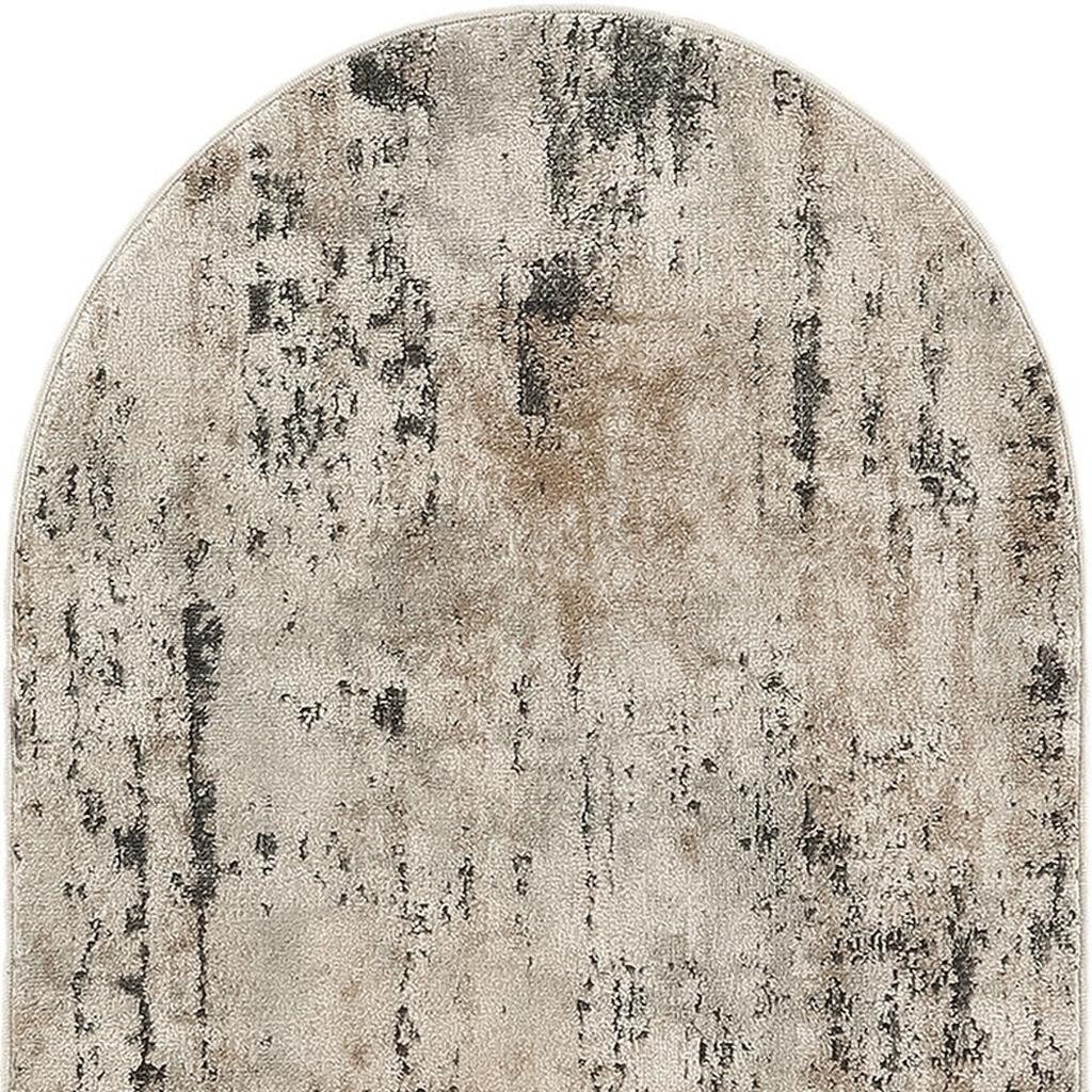 3′ X 5′ Beige and Gray Abstract Area Rug