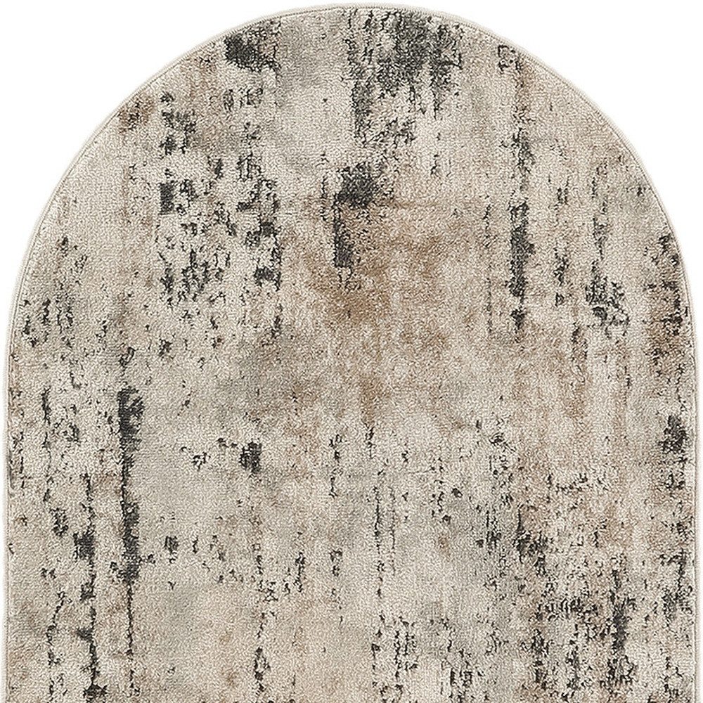3′ X 5′ Beige and Gray Abstract Area Rug