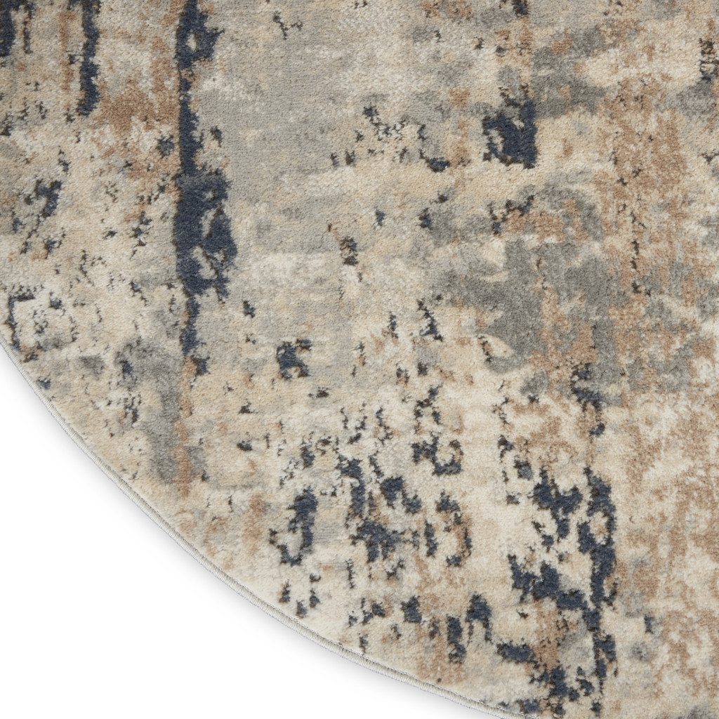 3′ X 5′ Beige and Gray Abstract Area Rug