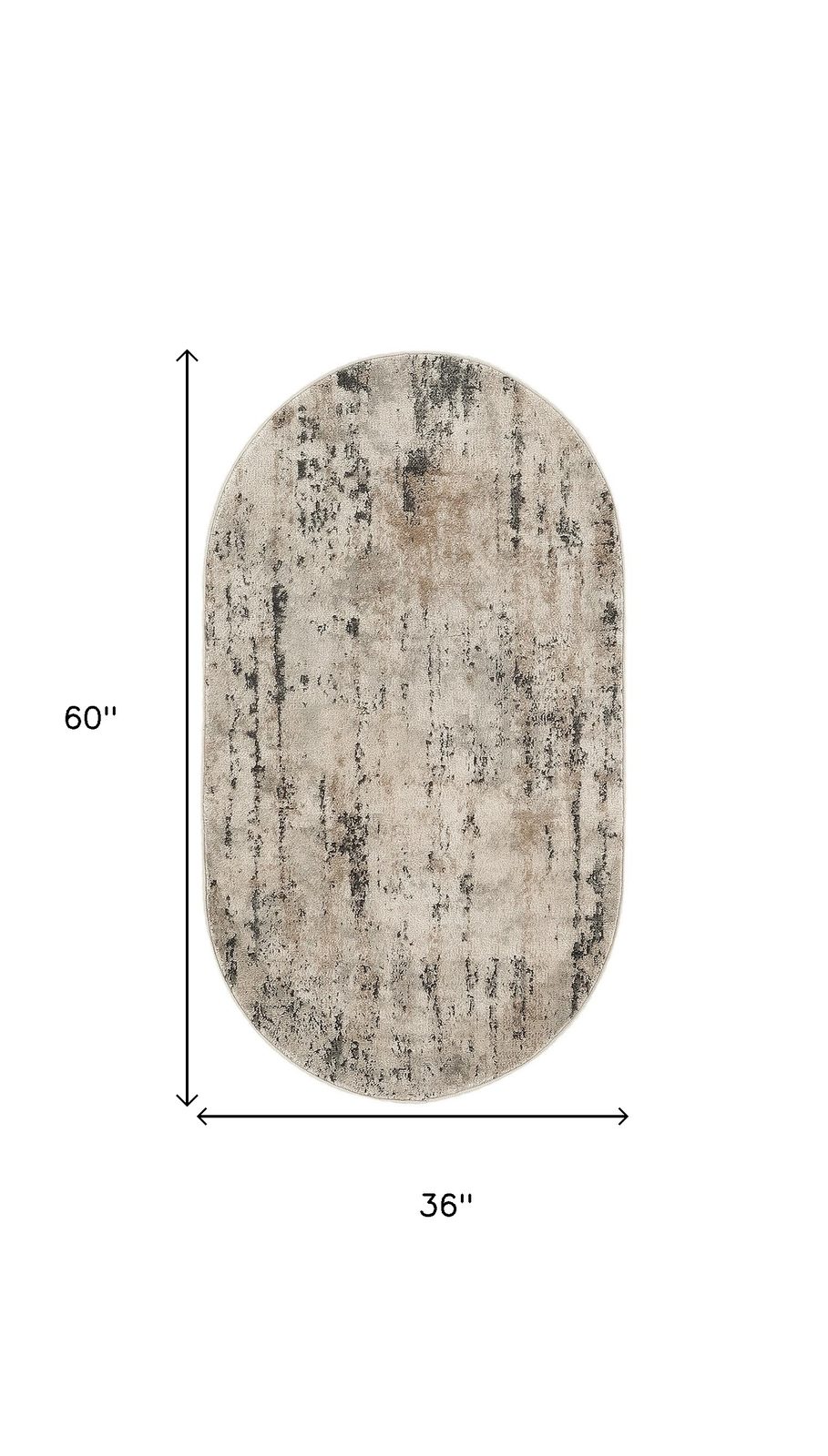 3′ X 5′ Beige and Gray Abstract Area Rug