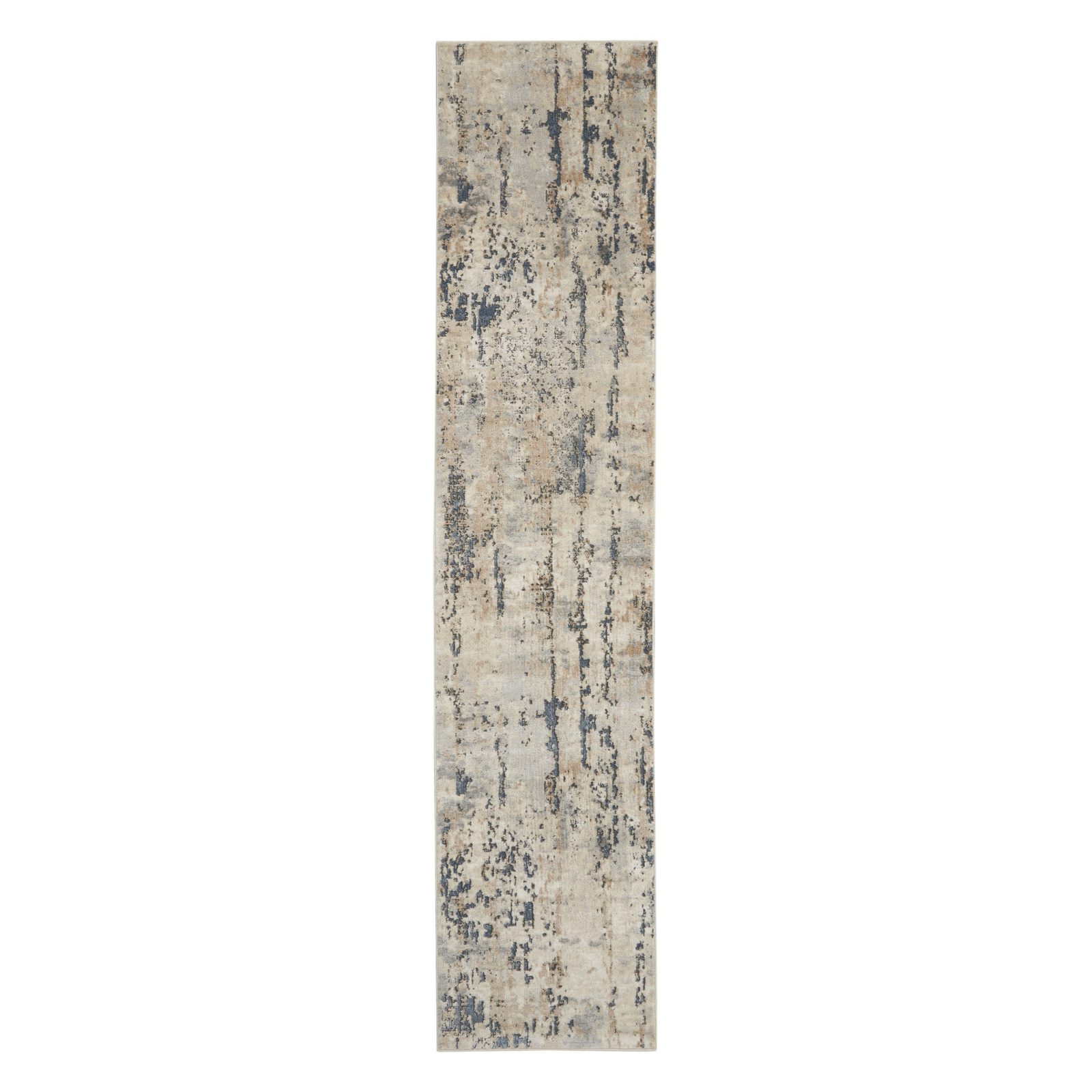 20′ Beige and Gray Abstract Runner Rug