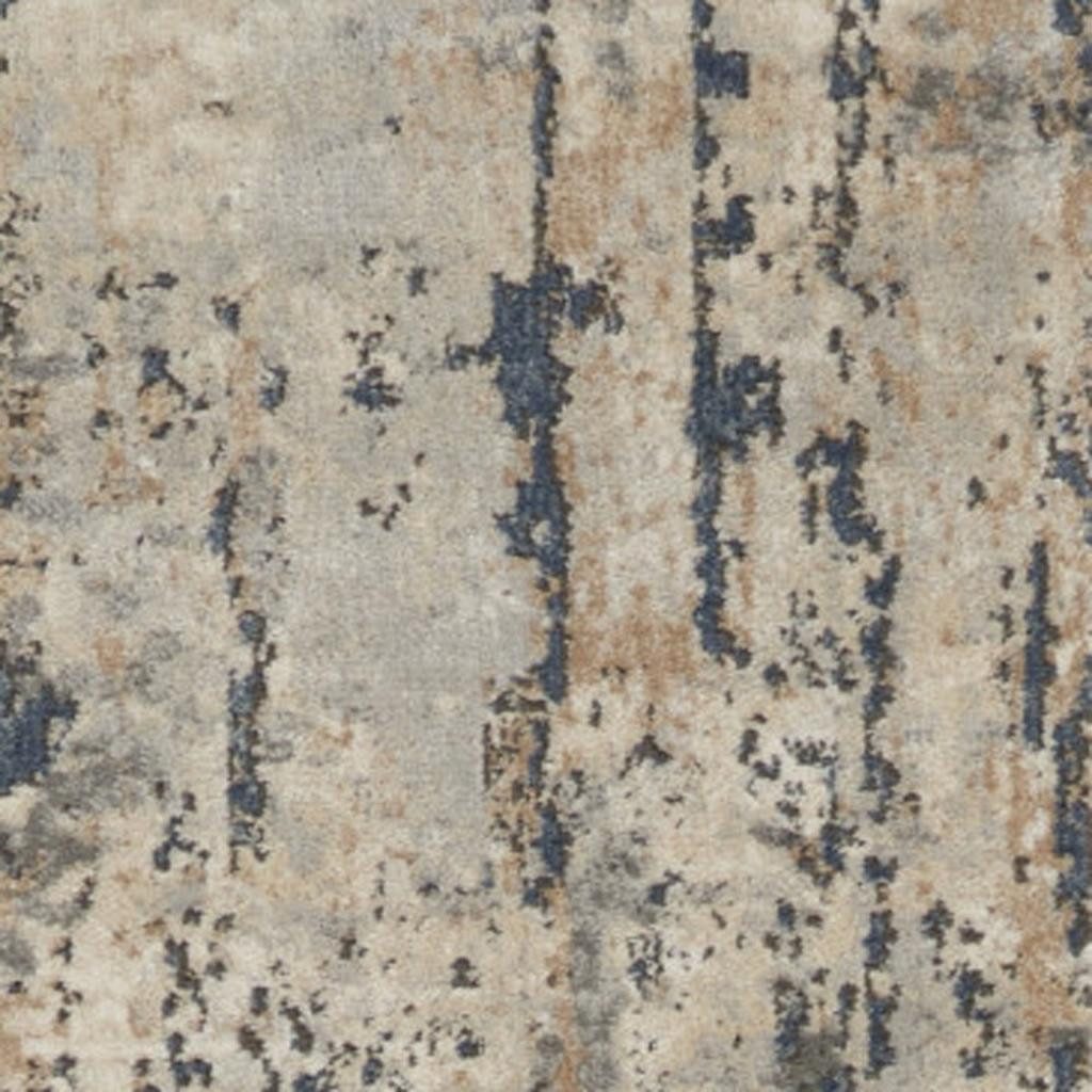 20′ Beige and Gray Abstract Runner Rug