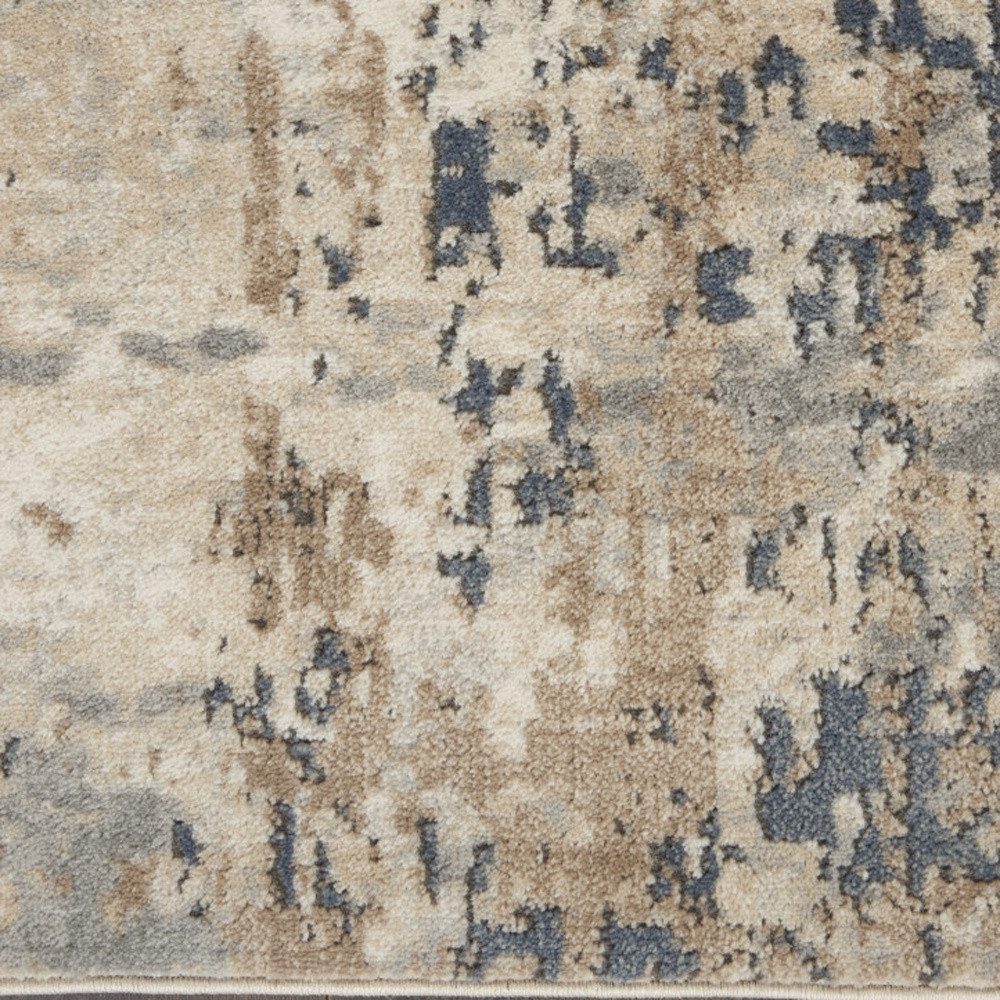 20′ Beige and Gray Abstract Runner Rug