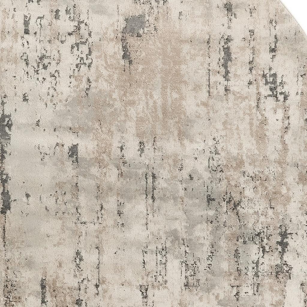 5′ X 8′ Beige and Gray Abstract Area Rug