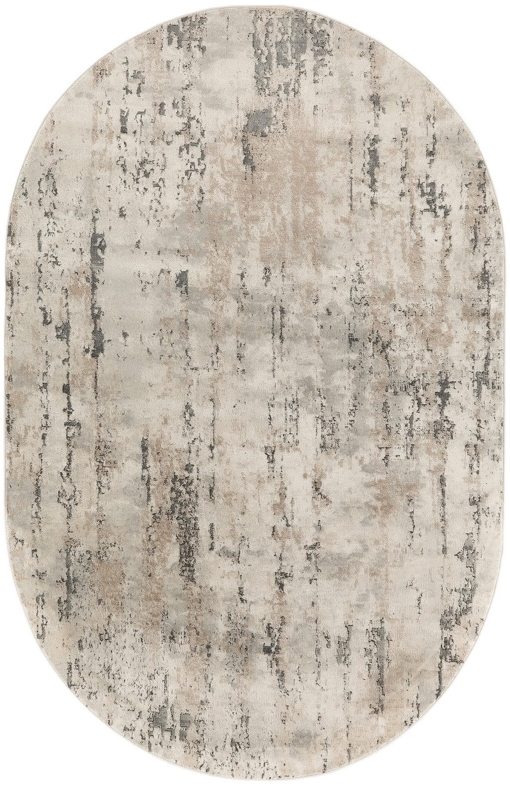 5′ X 8′ Beige and Gray Abstract Area Rug