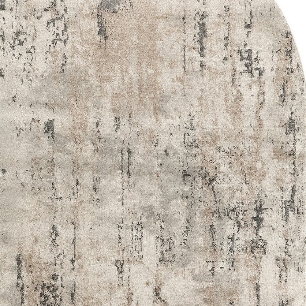 5′ X 8′ Beige and Gray Abstract Area Rug
