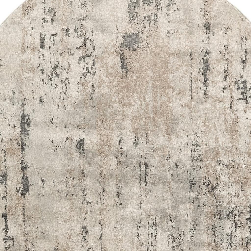 6′ X 9′ Beige and Gray Abstract Area Rug