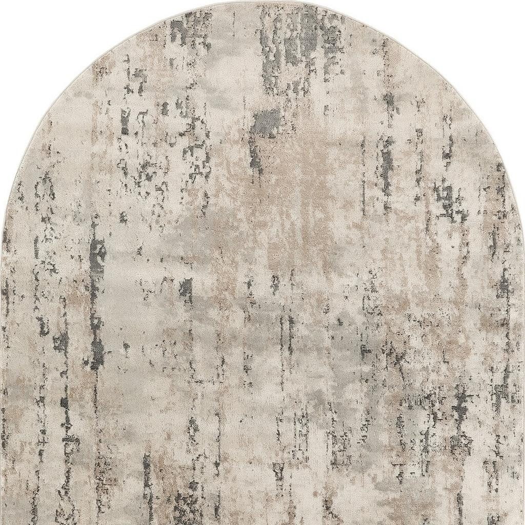 6′ X 9′ Beige and Gray Abstract Area Rug