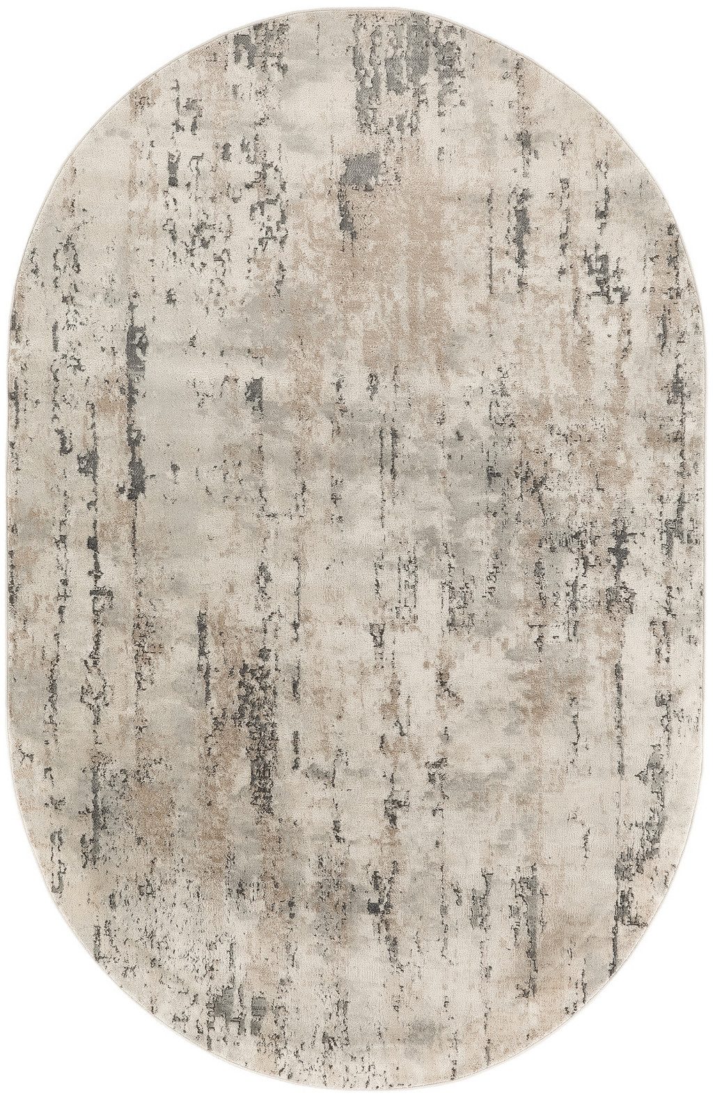 6′ X 9′ Beige and Gray Abstract Area Rug