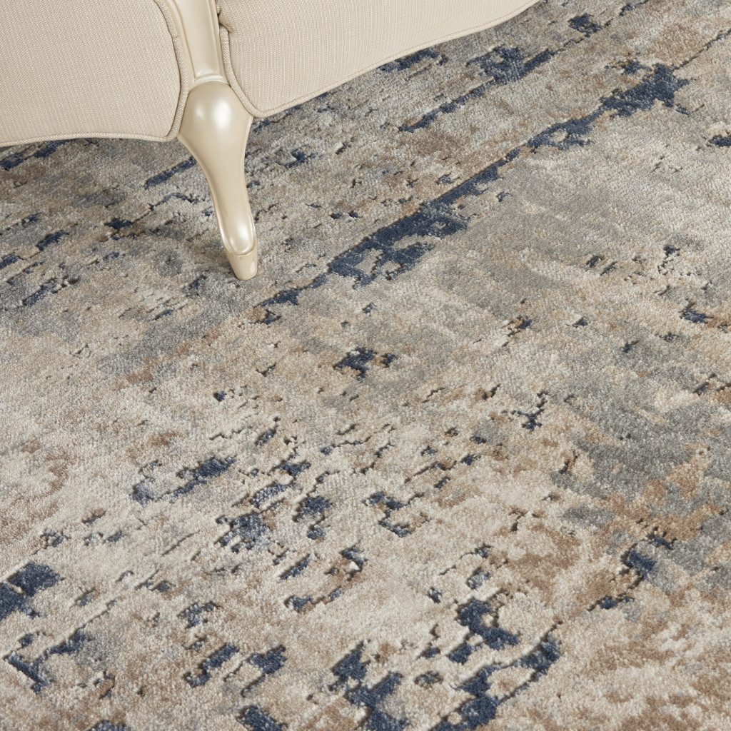 12′ X 15′ Beige and Gray Abstract Area Rug