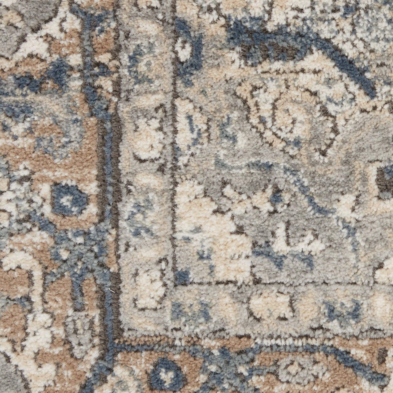 12′ X 15′ Ivory and Gray Medallion Area Rug